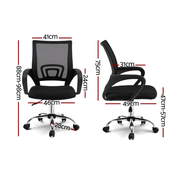 Artiss Office Chair Gaming Chair Computer Mesh Chairs Executive Mid Back Black Deals499