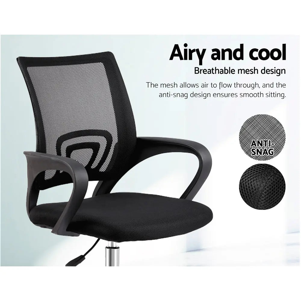 Artiss Office Chair Gaming Chair Computer Mesh Chairs Executive Mid Back Black Deals499