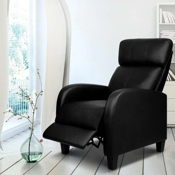 Artiss PU Leather Reclining Armchair - Black Deals499