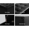 Artiss PU Leather Storage Ottoman - Black Deals499