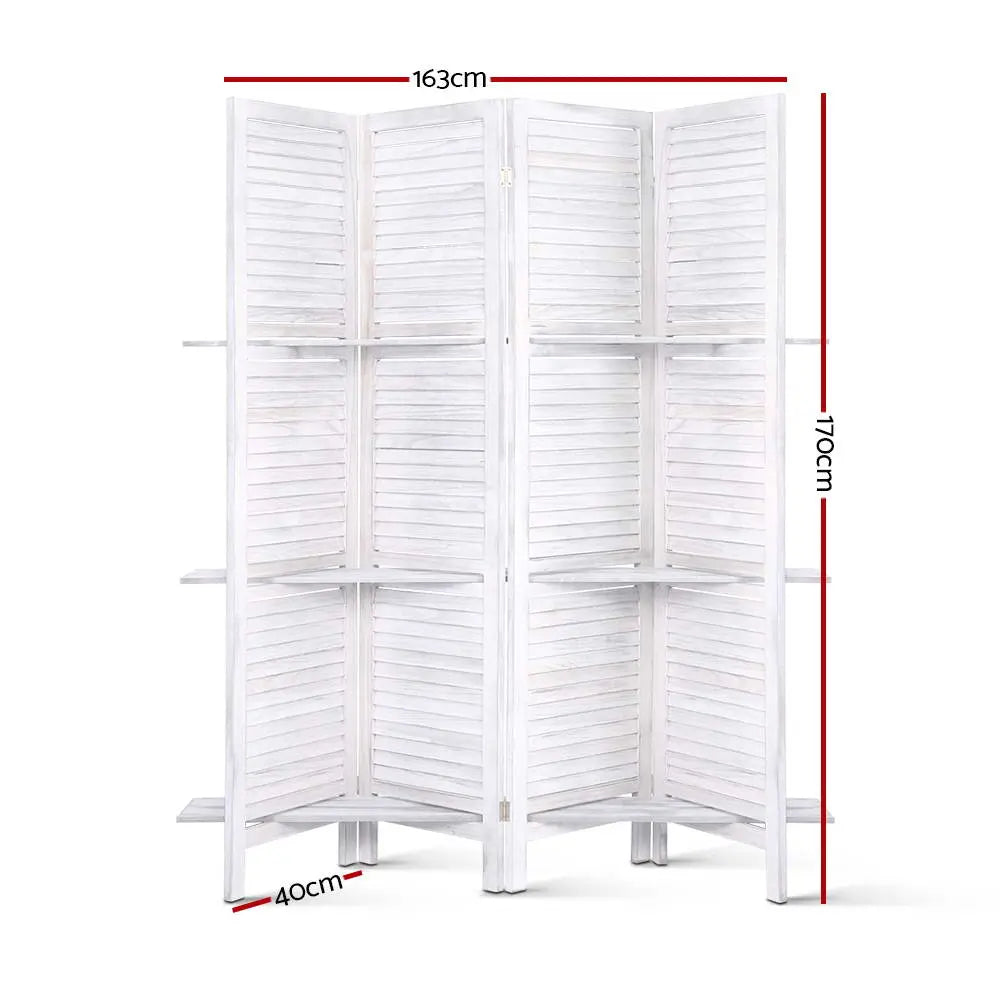 Artiss Room Divider Privacy Screen Foldable Partition Stand 4 Panel White Deals499