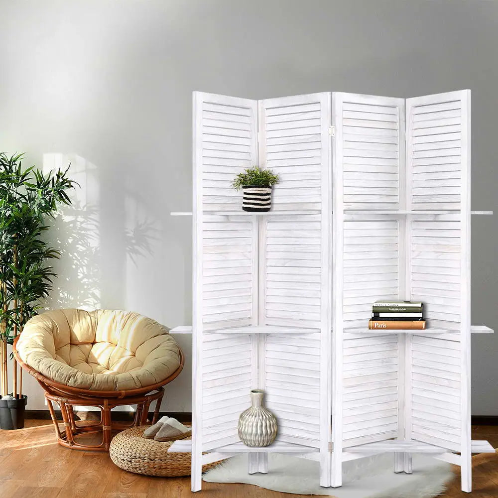 Artiss Room Divider Privacy Screen Foldable Partition Stand 4 Panel White Deals499