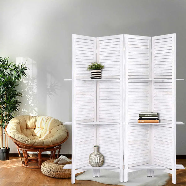Artiss Room Divider Privacy Screen Foldable Partition Stand 4 Panel White Deals499