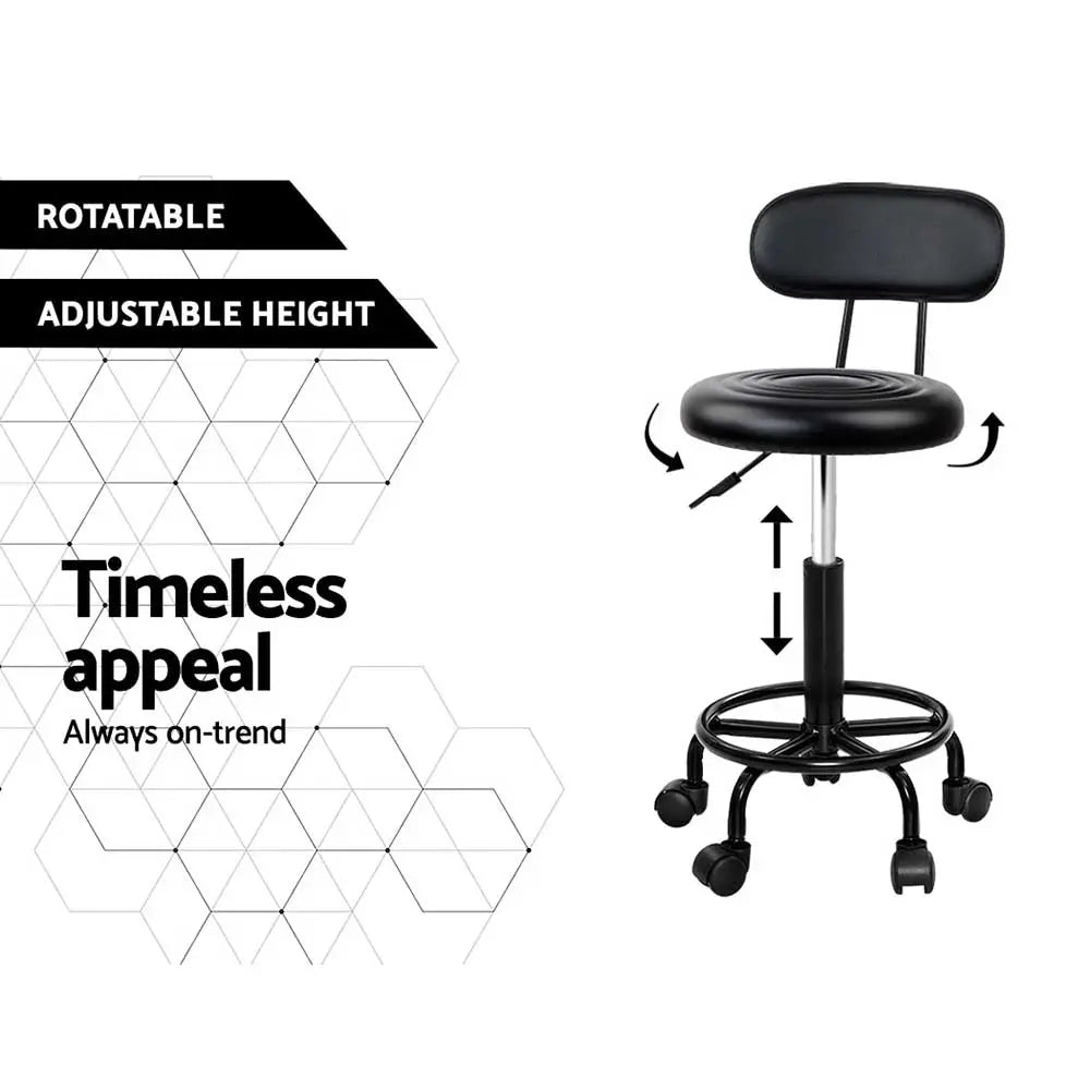 Artiss Salon Stool Swivel Chairs with Back Barber Beauty Hydralic Lift Deals499