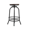 Artiss Set of 2 Bar Stool Industrial Round Seat Wood Metal - Black and Brown Deals499