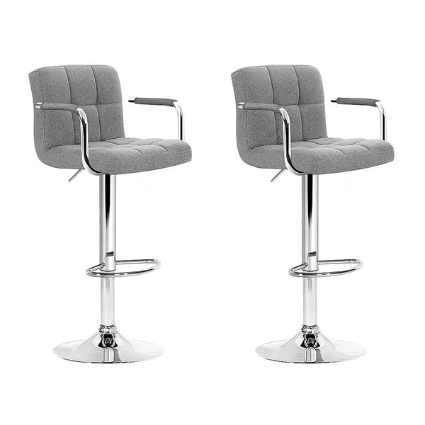 Artiss Set of 2 Bar Stools Gas lift Swivel - Steel and Grey Deals499