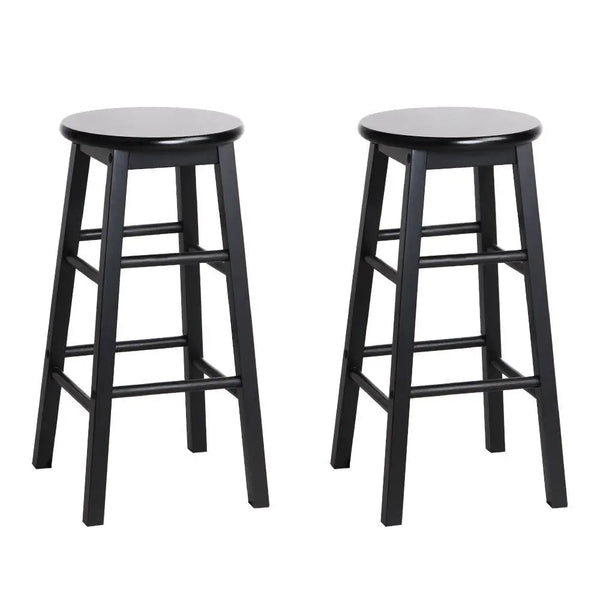 Artiss Set of 2 Beech Wood Backless Bar Stools - Black Deals499