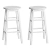 Artiss Set of 2 Beech Wood Backless Bar Stools - White Deals499