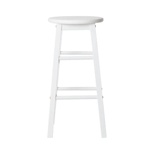 Artiss Set of 2 Beech Wood Backless Bar Stools - White Deals499