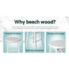 Artiss Set of 2 Beech Wood Backless Bar Stools - White Deals499