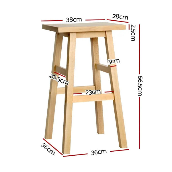 Artiss Set of 2 Beech Wood Bar Stools - Natural Deals499