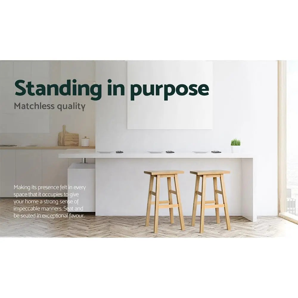 Artiss Set of 2 Beech Wood Bar Stools - Natural Deals499