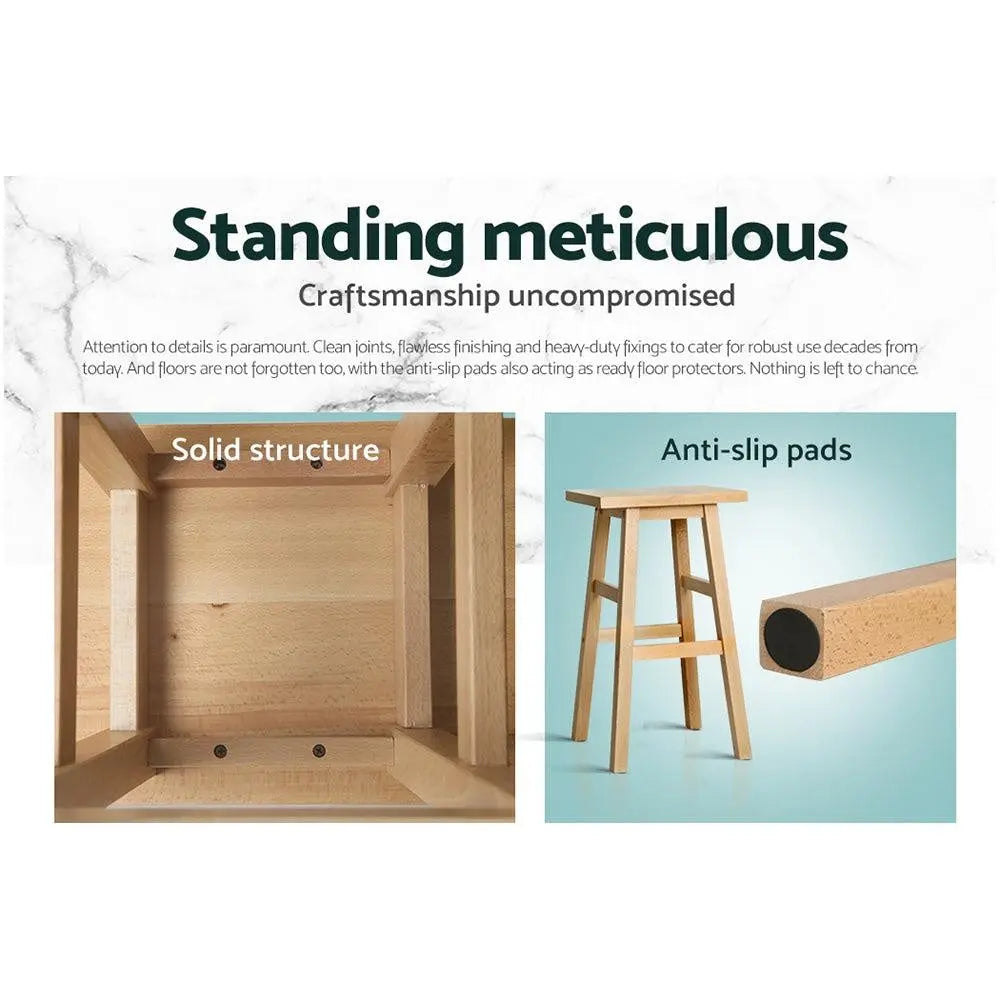 Artiss Set of 2 Beech Wood Bar Stools - Natural Deals499