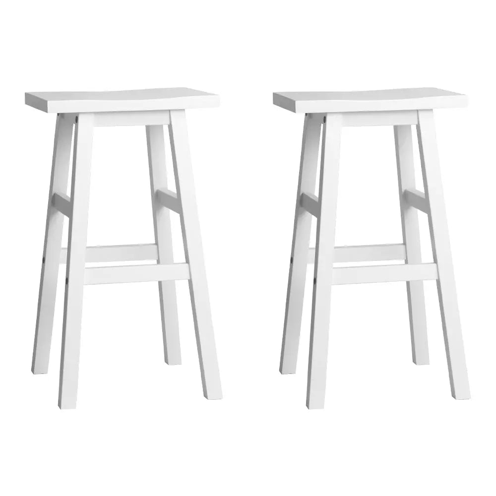 Artiss Set of 2 Beech Wood Bar Stools - White Deals499