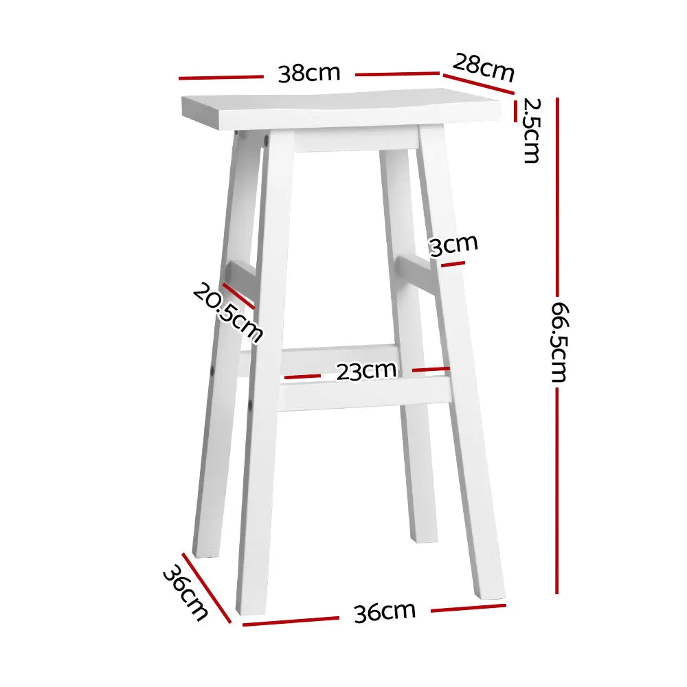 Artiss Set of 2 Beech Wood Bar Stools - White Deals499