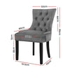 Artiss Set of 2 Dining Chairs French Provincial Retro Chair Wooden Velvet Fabric Grey Deals499