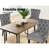 Artiss Set of 2 Dining Chairs French Provincial Retro Chair Wooden Velvet Fabric Grey Deals499