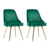 Artiss Set of 2 Dining Chairs Retro Chair Cafe Kitchen Modern Metal Legs Velvet Green Deals499