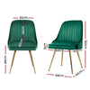 Artiss Set of 2 Dining Chairs Retro Chair Cafe Kitchen Modern Metal Legs Velvet Green Deals499