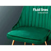 Artiss Set of 2 Dining Chairs Retro Chair Cafe Kitchen Modern Metal Legs Velvet Green Deals499