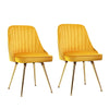 Artiss Set of 2 Dining Chairs Retro Chair Cafe Kitchen Modern Metal Legs Velvet Yellow Deals499