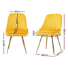 Artiss Set of 2 Dining Chairs Retro Chair Cafe Kitchen Modern Metal Legs Velvet Yellow Deals499