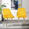 Artiss Set of 2 Dining Chairs Retro Chair Cafe Kitchen Modern Metal Legs Velvet Yellow Deals499