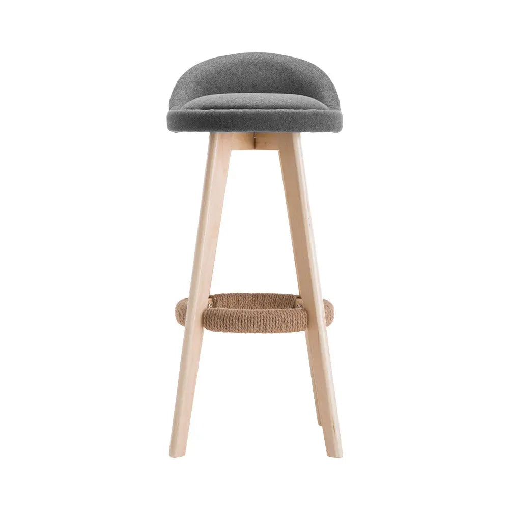 Artiss Set of 2 Fabric Backrest Bar Stools - Grey Deals499