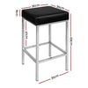 Artiss Set of 2 PU Leather Backless Bar Stools - Black and Chrome Deals499