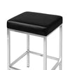 Artiss Set of 2 PU Leather Backless Bar Stools - Black and Chrome Deals499
