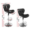 Artiss Set of 2 PU Leather Patterned Bar Stools - Black and Chrome Deals499