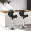 Artiss Set of 2 PU Leather Patterned Bar Stools - Black and Chrome Deals499
