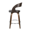 Artiss Set of 2 Walnut Wooden PU Leather Bar Stools - Grey and Walnut Deals499