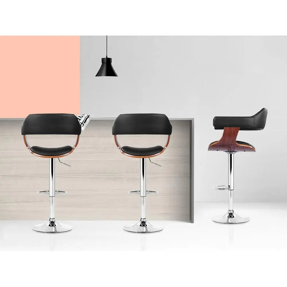 Artiss Set of 2 Wooden Bar Stool - Black and Wood Deals499