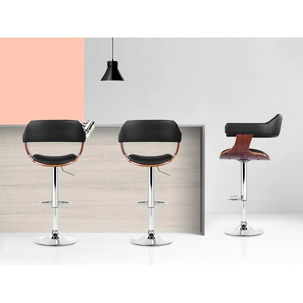 Artiss Set of 2 Wooden Bar Stool - Black and Wood Deals499