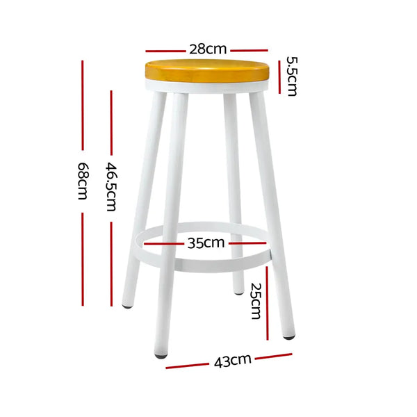 Artiss Set of 2 Wooden Stackable Bar Stools - White and Wood Deals499