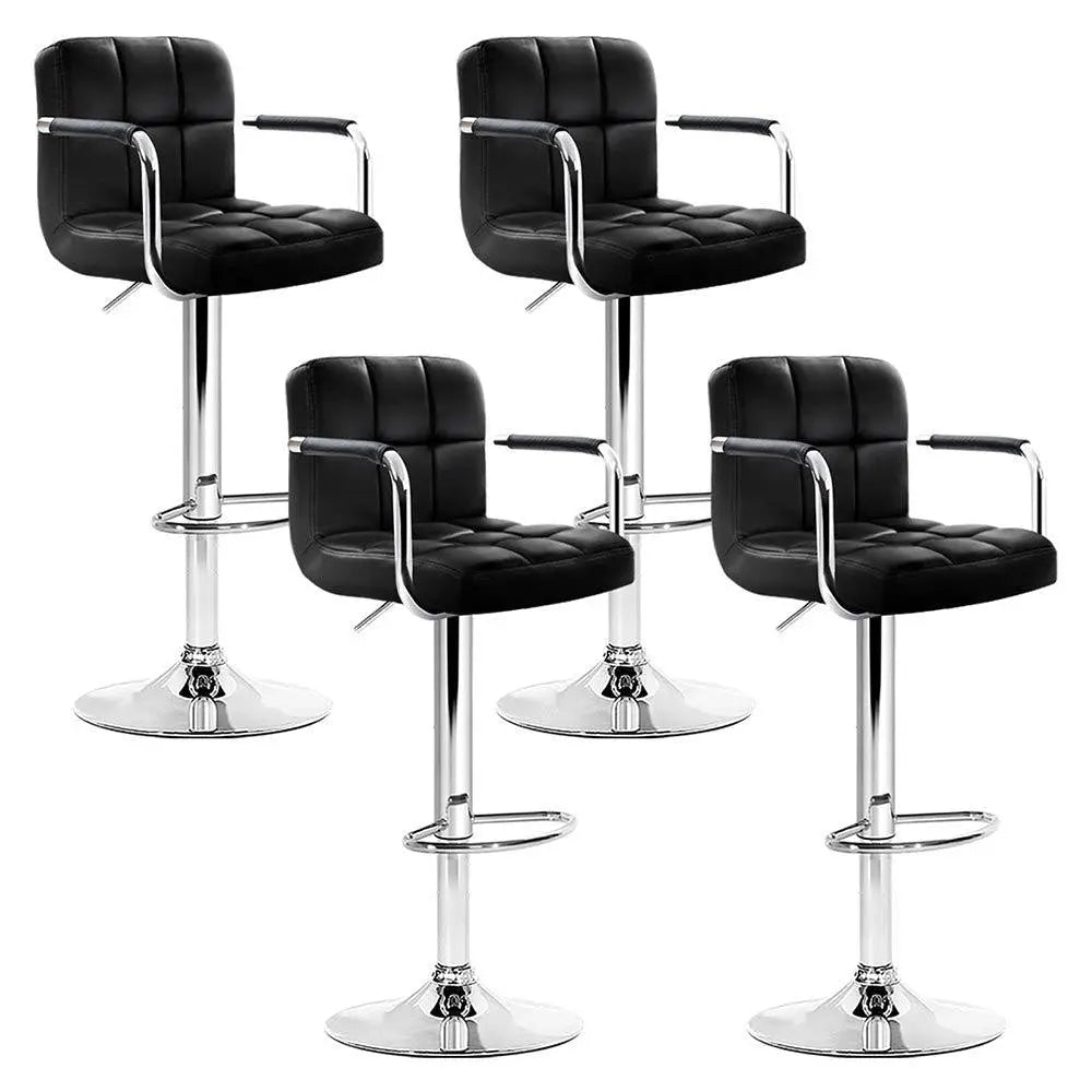 Artiss Set of 4 Bar Stools Gas lift Swivel Armrests - Steel and Black Deals499