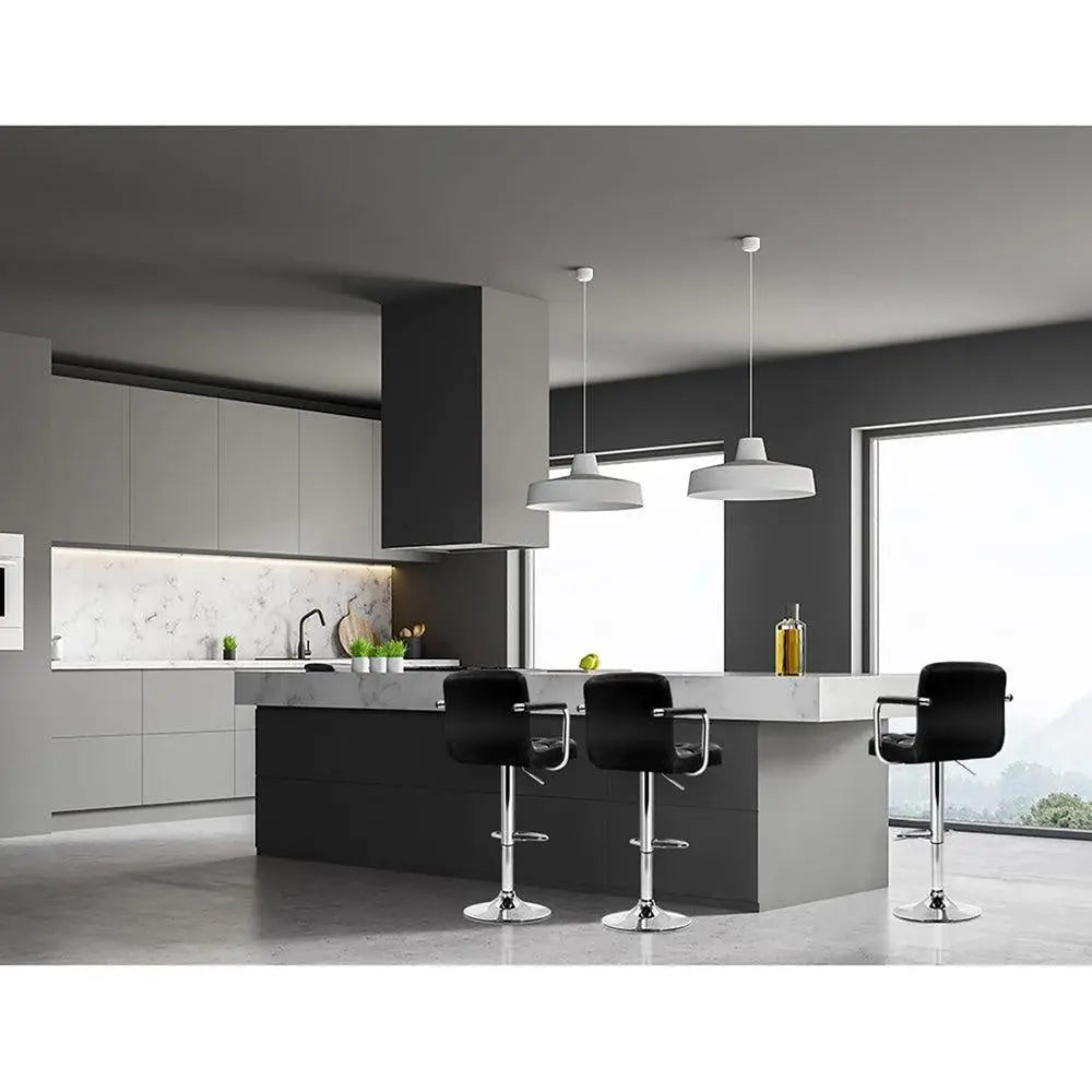 Artiss Set of 4 Bar Stools Gas lift Swivel Armrests - Steel and Black Deals499