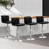 Artiss Set of 4 Line Style PU Leather Bar Stools - Black Deals499