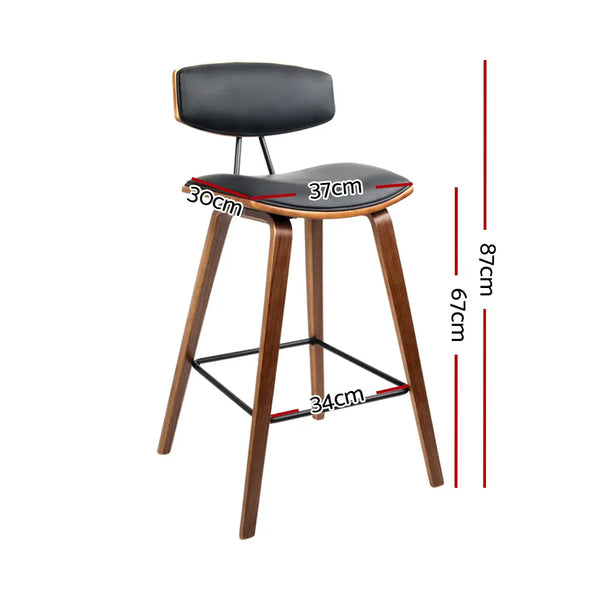 Artiss Set of 4 PU Leather Circular Footrest Bar Stools - Black Deals499