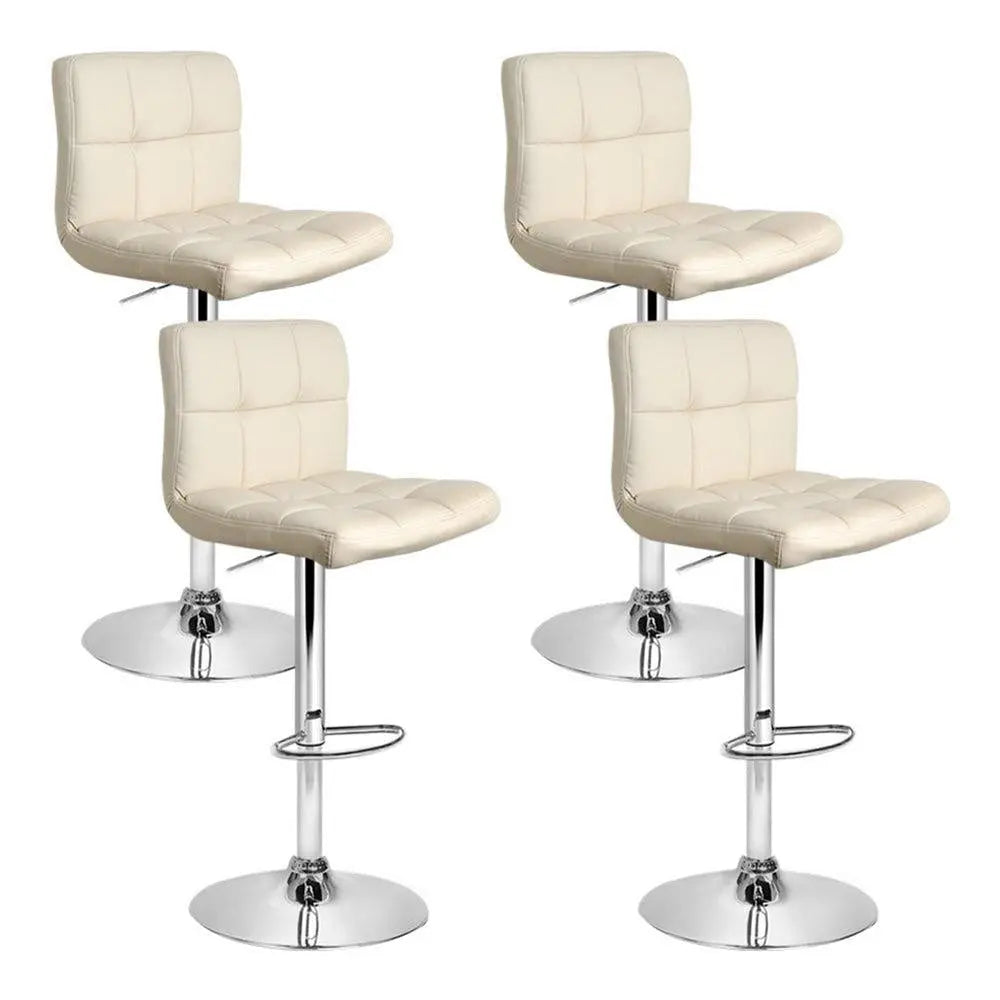 Artiss Set of 4 PU Leather Gas Lift Bar Stools - Beige Deals499