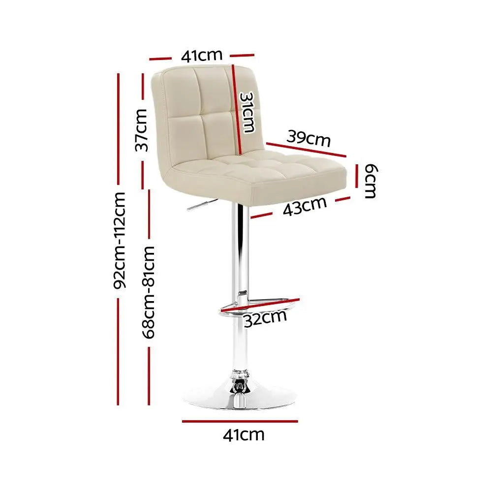 Artiss Set of 4 PU Leather Gas Lift Bar Stools - Beige Deals499