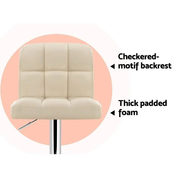 Artiss Set of 4 PU Leather Gas Lift Bar Stools - Beige Deals499