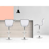 Artiss Set of 4 PU Leather Patterned Bar Stools - White and Chrome Deals499