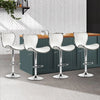 Artiss Set of 4 PU Leather Patterned Bar Stools - White and Chrome Deals499