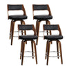 Artiss Set of 4 Wooden Bar Stools PU Leather - Black and Wood Deals499
