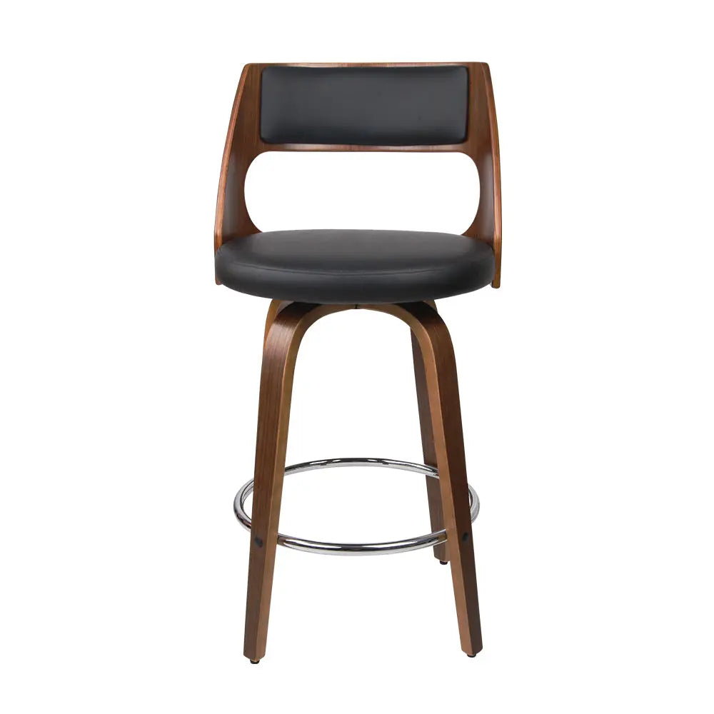 Artiss Set of 4 Wooden Bar Stools PU Leather - Black and Wood Deals499