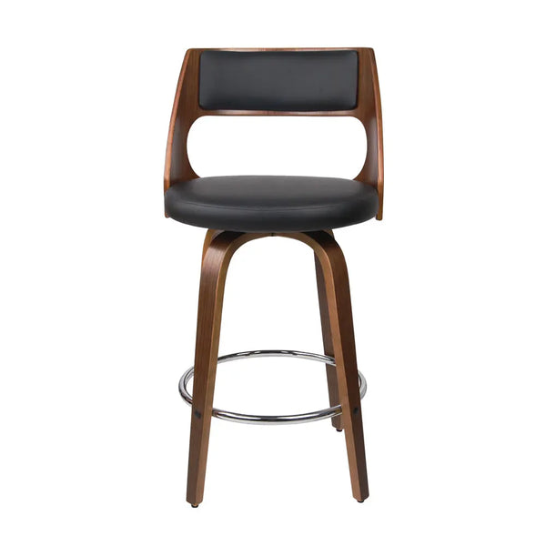 Artiss Set of 4 Wooden Bar Stools PU Leather - Black and Wood Deals499
