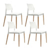 Artiss Set of 4 Wooden Stackable Dining Chairs - White Deals499