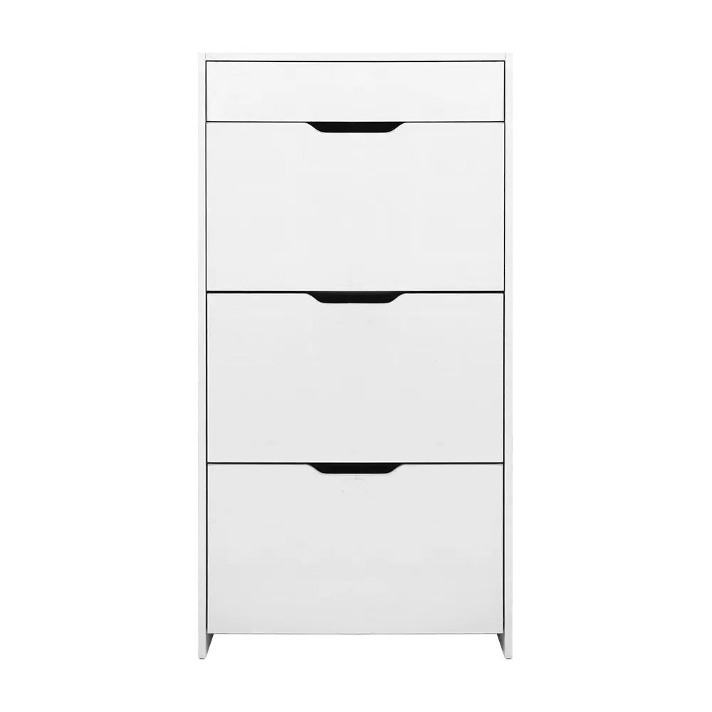 Artiss Shoe Cabinet 3 Tier Shoes Storage Drawer High Gloss White Rack Shelf Deals499